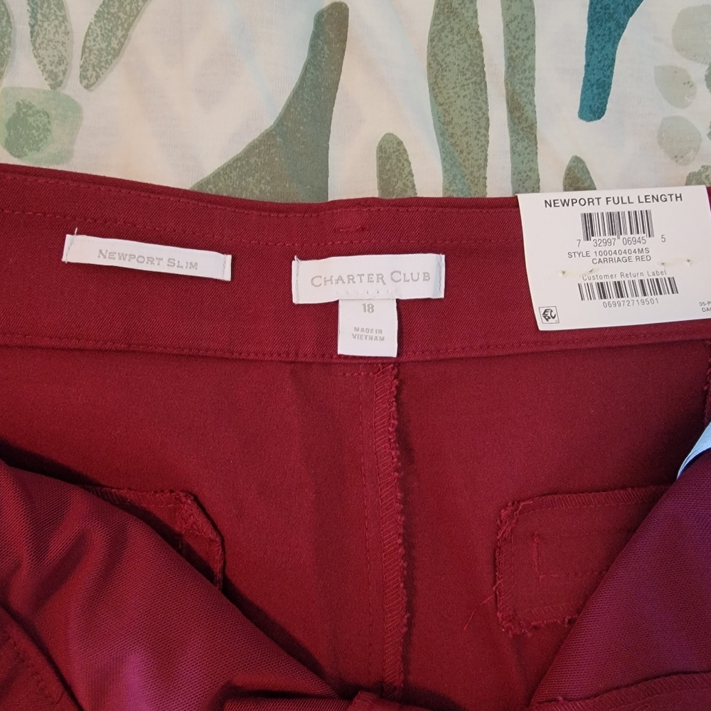 Charter Club Raspberry Pink Straight-Leg Pants - Picture 6 of 8
